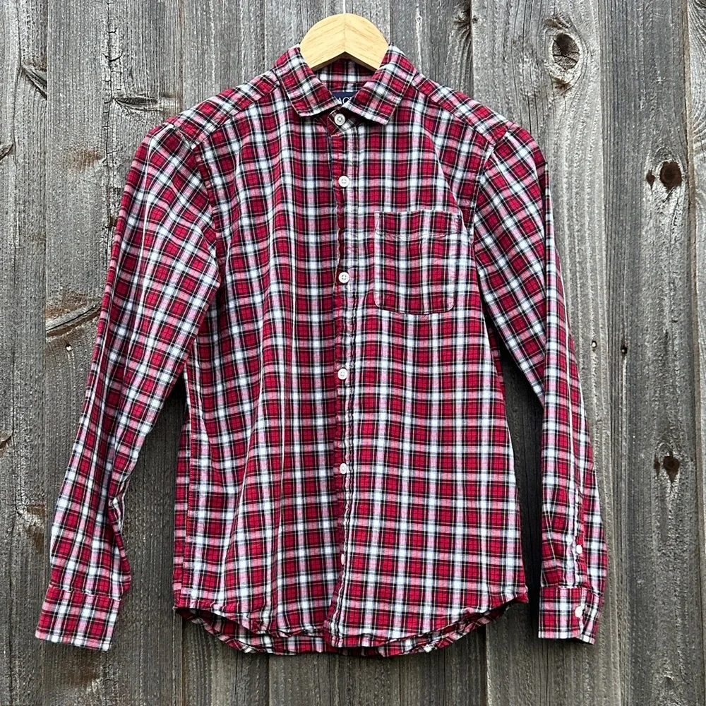 Place Plaid Red and White Button-Down Shirt - Picture 1 of 6